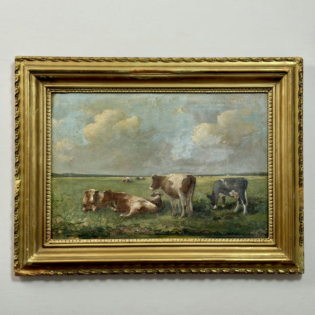 Original Animals Oil Painting "Grazing Cow" Expressive Large Art Holland Art Shop