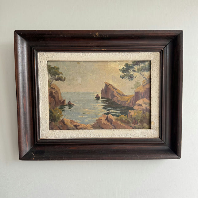 Elegant Seascape Oil Painting "Rocky Cove" Classic Artwork Holland Art Shop