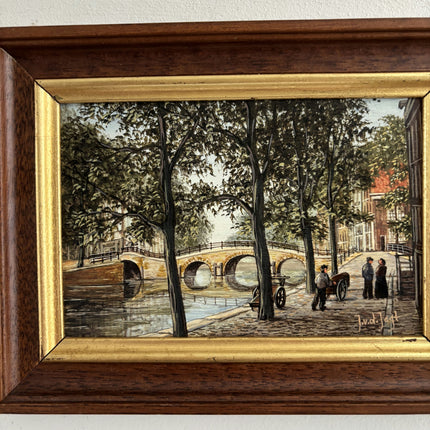 Refined Oil Painting Cityscape "Canal View" Expressive Small Artwork