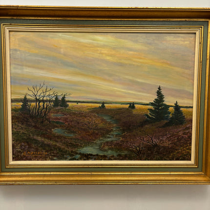 Vintage Landscape Oil Painting "Marsh Pines" Authentic Large Art Holland Art Shop