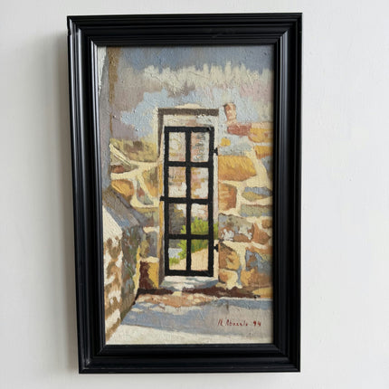 Traditional Cityscape Oil Painting "Black Window" Original Art Holland Art Shop