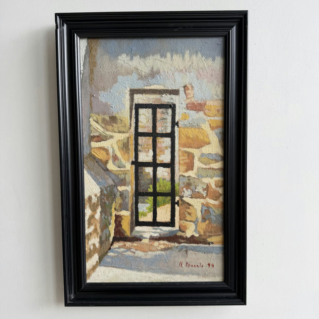 Traditional Cityscape Oil Painting "Black Window" Original Art Holland Art Shop