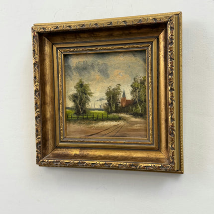 Detailed Landscape Oil Painting "Gilded Frame" Timeless Small Artwork Holland Art Shop