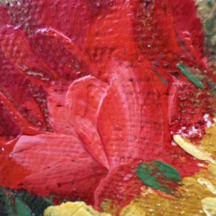 Classic Floral Still Life Oil Painting "Yellow Roses" Authentic Small Artwork Holland Art Shop