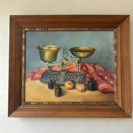 Traditional Still Life Oil Painting "Balance Scale" Elegant Opniuew Art Holland Art Shop