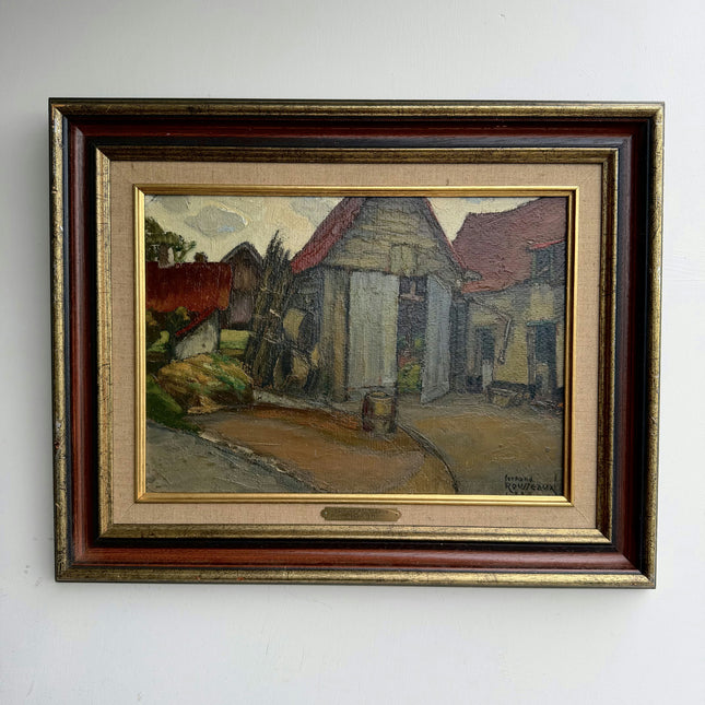 Vintage Cityscape Oil Painting "Thatched House" Detailed Art Holland Art Shop