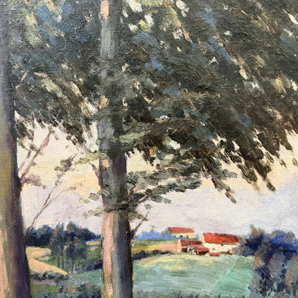 Traditional Landscape Oil Painting "Twin Trees" Detailed Artwork Holland Art Shop