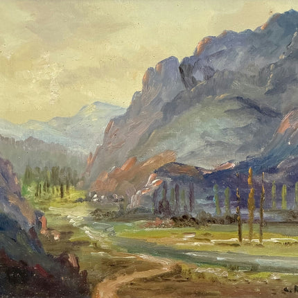 Elegant Landscape Oil Painting "Mountain Valley" Refined Small Art Holland Art Shop