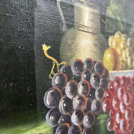 Expressive Still Life Oil Painting "Grapes Cluster" Elegant Small Artwork Holland Art Shop