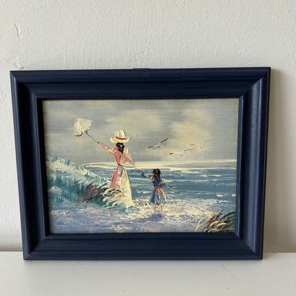 Detailed Figurative Oil Painting "Woman Walking" Handcrafted Small Artwork Holland Art Shop