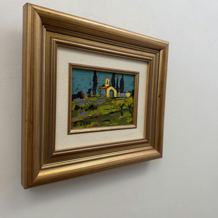 Refined Landscape Oil Painting "Golden Frame" Detailed Small Artwork Holland Art Shop