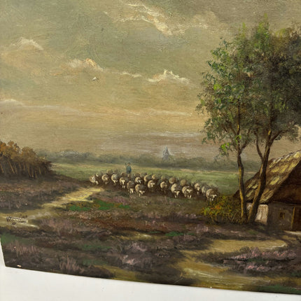 Authentic Animals Oil Painting "Thatched Cottage" Detailed Artwork Holland Art Shop
