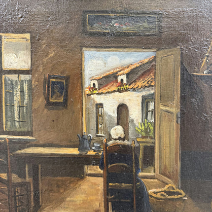 Traditional Interior Oil Painting "Old Woman" Original Artwork Holland Art Shop