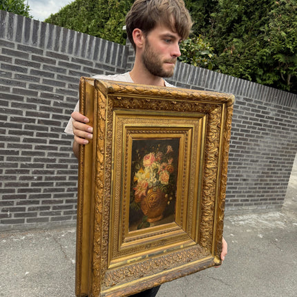 19th Century Antique Still Life Oil Painting "Gilded Frame" Artwork Holland Art Shop