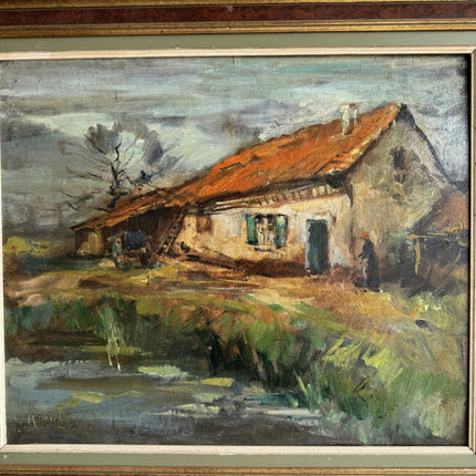 Refined Landscape Oil Painting "Thatched Cottage" Elegant Artwork Holland Art Shop
