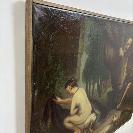 Vintage Figurative Oil Painting "Nude Woman" Handcrafted Large Artwork Holland Art Shop