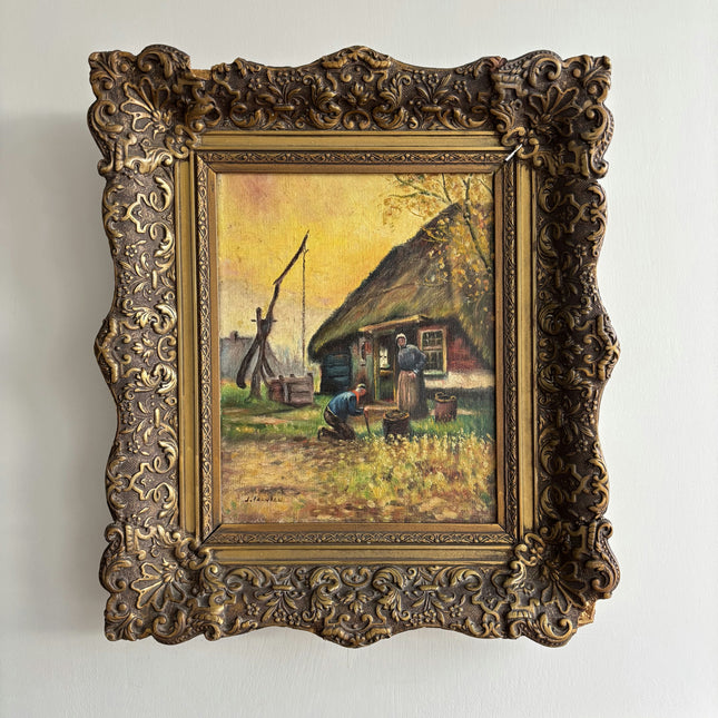 Timeless Farm Oil Painting "Thatched Cottage" Authentic Dutch Art Holland Art Shop