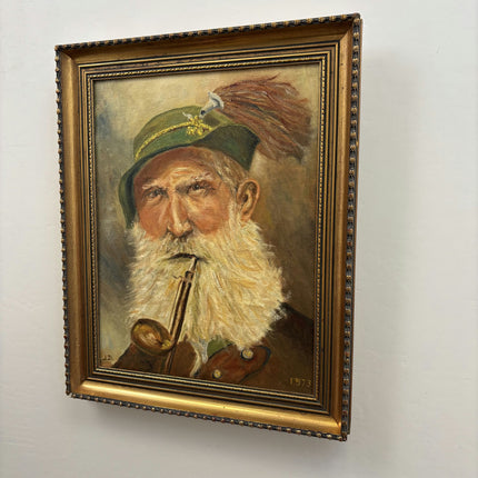 Elegant Interior Oil Painting "Bearded Piper" Detailed Art Holland Art Shop