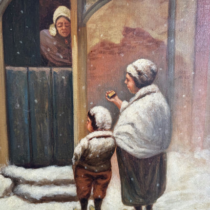 Elegant Figurative Oil Painting "Mother And Child" Authentic Art Holland Art Shop