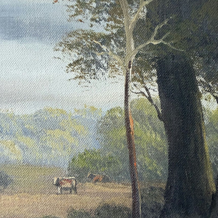 Authentic Landscape Oil Painting "Gilded Frame" Vintage Small Artwork Holland Art Shop