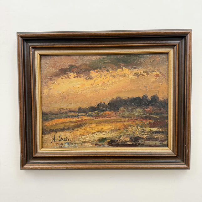 Rustic Landscape Oil Painting "Framed Painting" Vintage Art Holland Art Shop