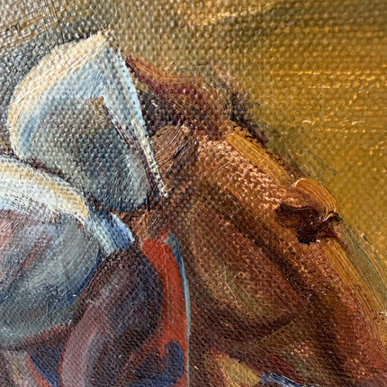 Authentic Figurative Oil Painting "Mounted Knight" Rustic Small Artwork Holland Art Shop