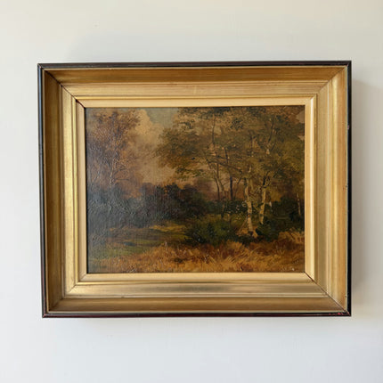 19th Century Antique Landscape Oil Painting "Gilded Frame" Small Art Holland Art Shop