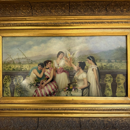 19th Century Antique Figurative Oil Painting "Gilded Frame" Art Holland Art Shop