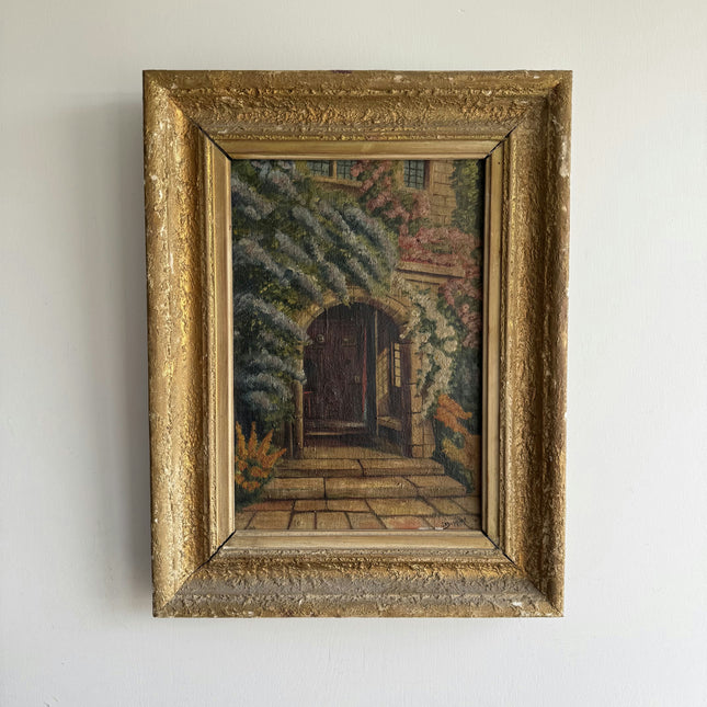 1933 Scenery Oil Painting "Arched Doorway" Artwork Holland Art Shop