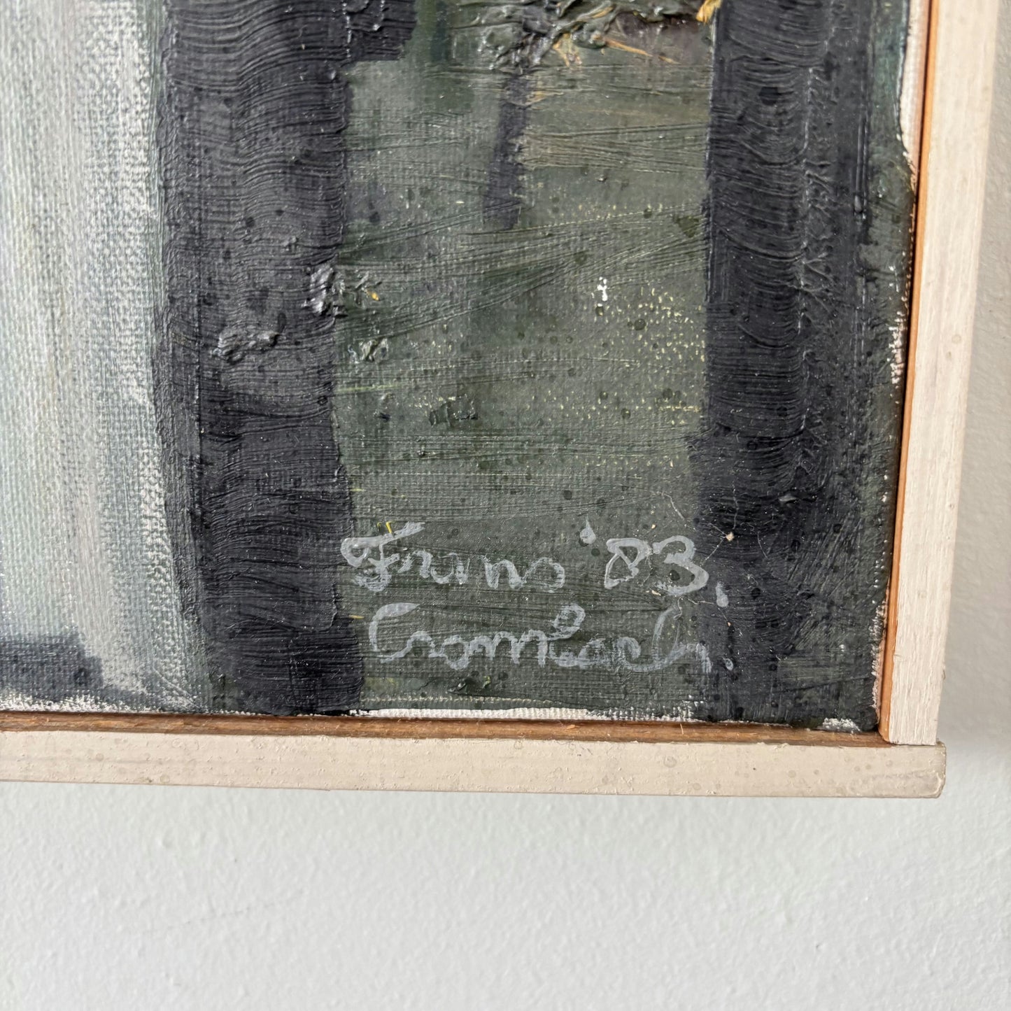 Figurative Oil Painting Cityscape "Church Tower" Vintage Medium Art