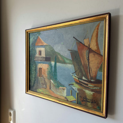 Intriguing Oil Painting Landscape "Sailing Ship" Classic Medium Artwork Holland Art Shop