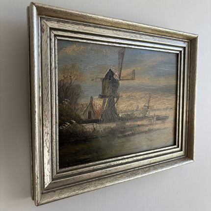 Traditional Landscape Oil Painting "Thatched Windmill" Elegant Small Art Holland Art Shop