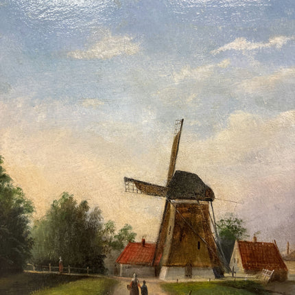 19th Century Antique Landscape Oil Painting "Gilded Frame" Dutch Artwork Holland Art Shop