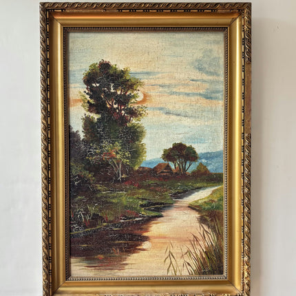 Vintage Landscape Oil Painting "Lone Tree" Traditional Art Holland Art Shop