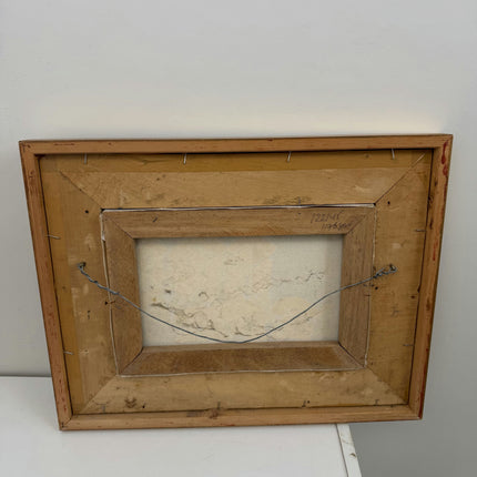 Vintage Figurative Oil Painting "Wooden Frame" Expressive Indonesia Art Holland Art Shop