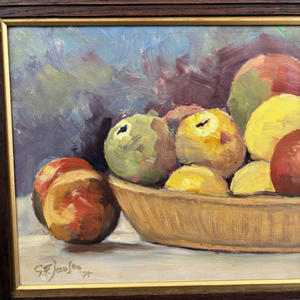 Vintage Still Life Oil Painting "Bowl Apples" Authentic Artwork Holland Art Shop