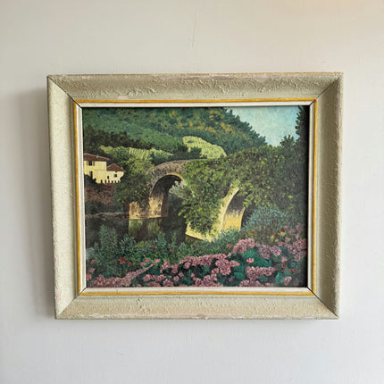 Classic Scenery Oil Painting "Stone Bridge" Vintage Art Holland Art Shop