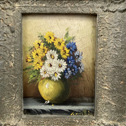 Authentic Floral Still Life Oil Painting "Flower Vase" Rustic Small Artwork Holland Art Shop