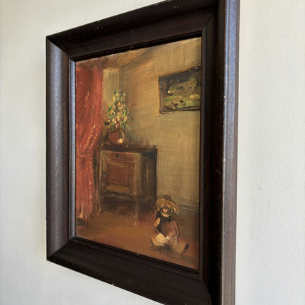 Timeless Interior Oil Painting "Seated Child" Authentic Small Art Holland Art Shop