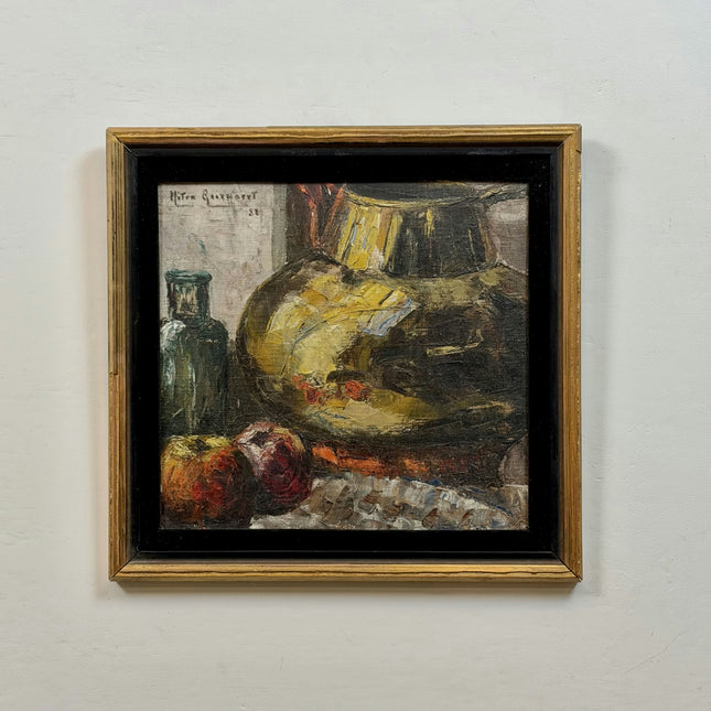 1932 Still Life Oil Painting "Brass Pitcher" Art Holland Art Shop