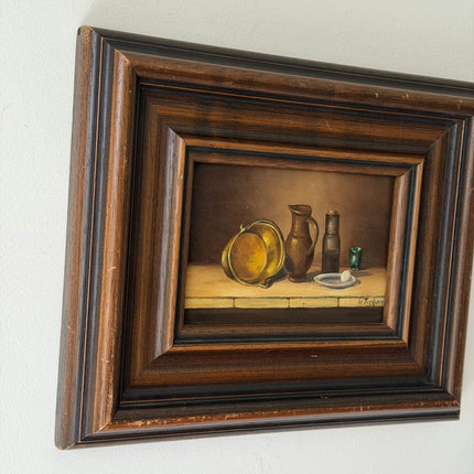 Authentic Still Life Oil Painting "Earthen Jug" Refined Small Artwork Holland Art Shop