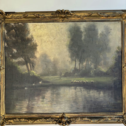 Classic Landscape Oil Painting "Gilded Frame" Vintage Artwork Holland Art Shop