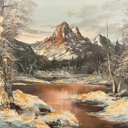 Detailed Landscape Oil Painting "Snowy Mountain" Expressive Large Art Holland Art Shop