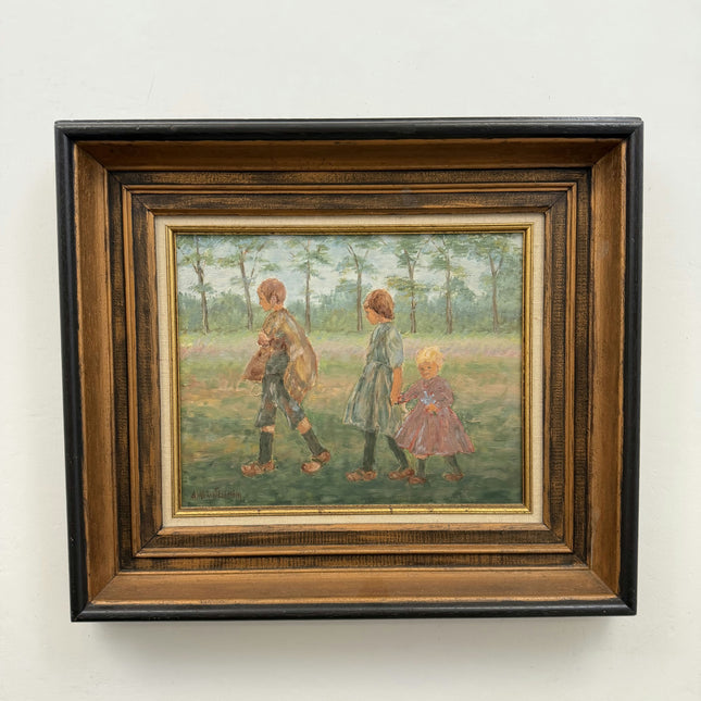 Authentic Still Life Oil Painting "Three Children" Classic Art Holland Art Shop