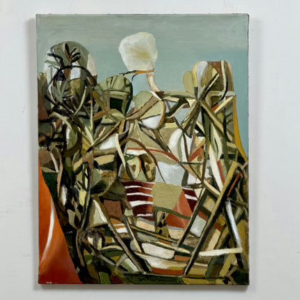 Authentic Abstract  Oil Painting "Striped Figure" Traditional Artwork Holland Art Shop