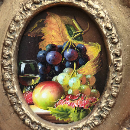 Rustic Interior Oil Painting "Purple Grapes" Authentic Small Art Holland Art Shop