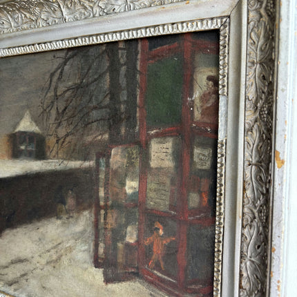 Elegant Cityscape Oil Painting "Silver Frame" Vintage Artwork Holland Art Shop