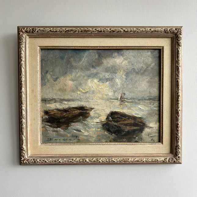 Handcrafted Seascape Oil Painting "Framed Painting" Elegant Small Artwork Holland Art Shop