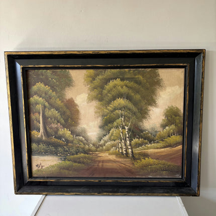 Rustic Landscape Oil Painting "Birch Trees" Handcrafted Large Art Holland Art Shop