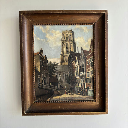Detailed Cityscape Oil Painting "City Church" Handcrafted 208 Art Holland Art Shop